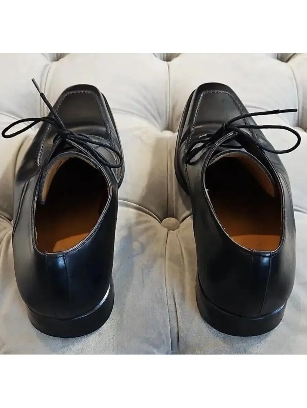 Magnanni 13723 Black Leather LaceUp Oxfords Loafers Mens Dress Shoes 9.5 M Nice!
